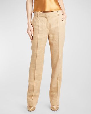 Linen Straight Trousers
