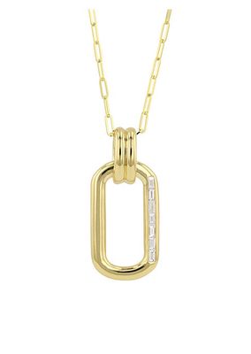 Link 14K Yellow Gold & 0.20 TCW Diamond Pendant Necklace