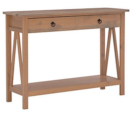 Linon Home Hollis Driftwood Console Table With Drawers