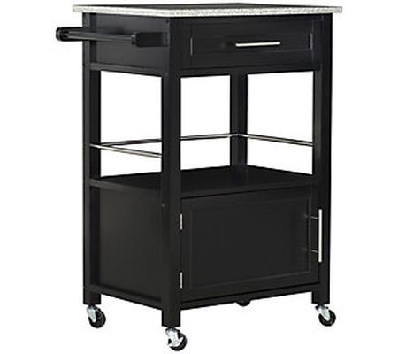 Linon Home Mica Kitchen Cart with Granite Top