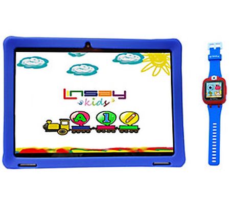 LINSAY 10.1" Kids Android Tablet with Kids Smar twatch 32GB