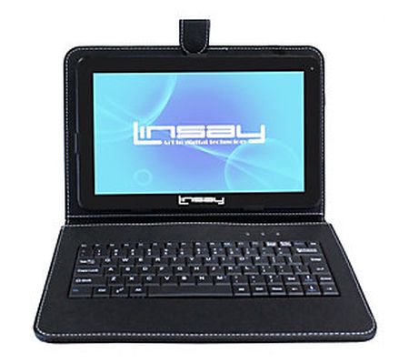 Linsay 10" Android 12 Tablet w/ Leather Keyboar d