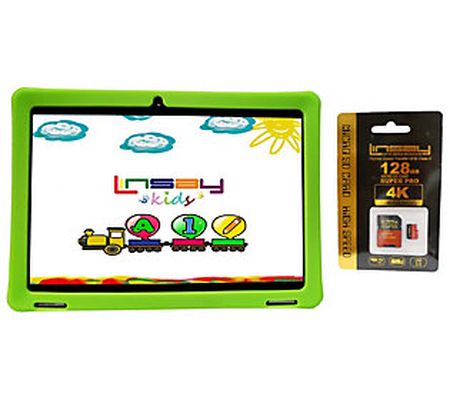 LINSAY 10" IPS Android 12 Tab w/ Kids Case & 12 8GB SD Card