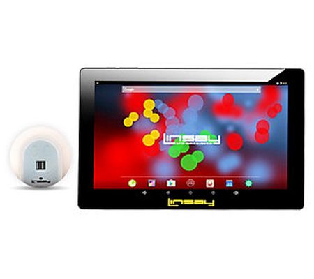 LINSAY 10" IPS Android 12 Tablet w/ 2 USB Charg ing Station