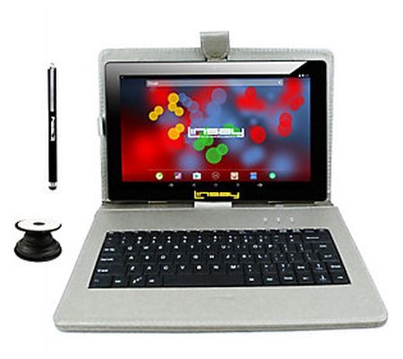 LINSAY 10" IPS Android 12 Tablet w/ Keyboard, H older & Pen