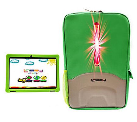 LINSAY 10" IPS Android 12 Tablet w/ Kids Case & LED Backpack