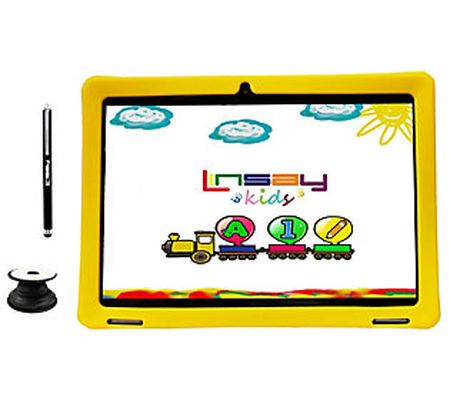 LINSAY 10" IPS Android 12 Tablet w/ Kids Case, Holder & Pen