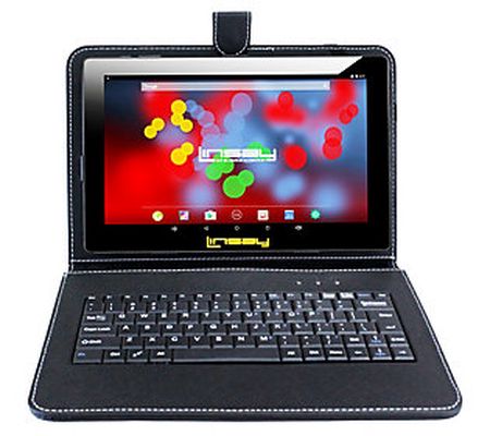 LINSAY 10" IPS Android 12 Tablet w/ Leather Key board