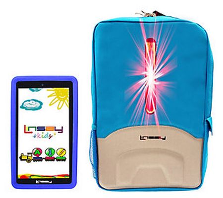 LINSAY 7" Android 12 Tablet w/ Kids Case & LED Bag