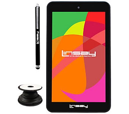 LINSAY 7" HD Quad Core Android Tablet with Styl us & Holder