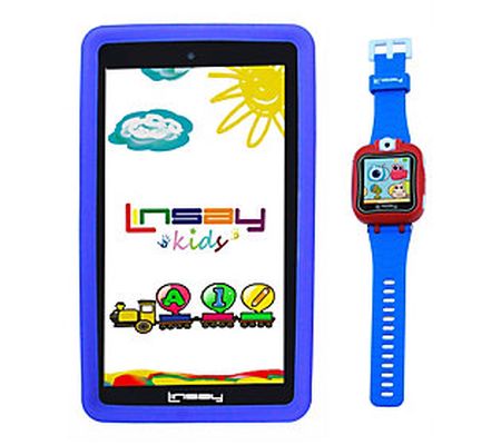 LINSAY 7" Kids Android Tablet with Kids Smartwa tch 16GB