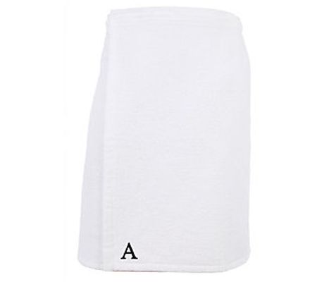 Linum Home Cotton Personalized Men's Terry Body Wrap White