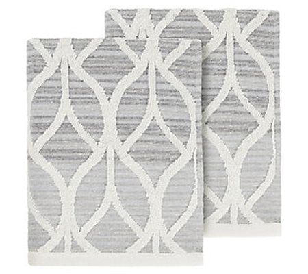 Linum Home Textiles Alev Jacquard Hand Towels - Set of Two