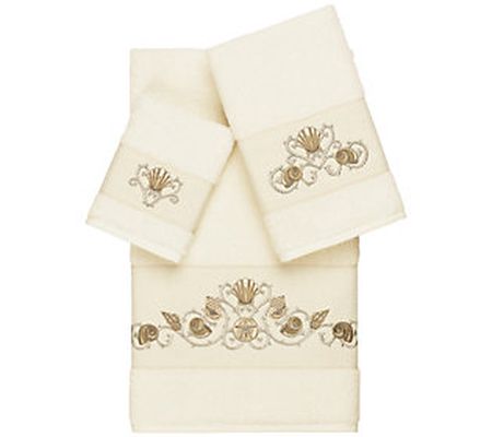 Linum Home Textiles Bella 3PC Embellished Towel Set