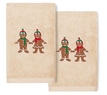 Linum Home Textiles Christmas Gingerbread 2-Pie ce Hand Towels