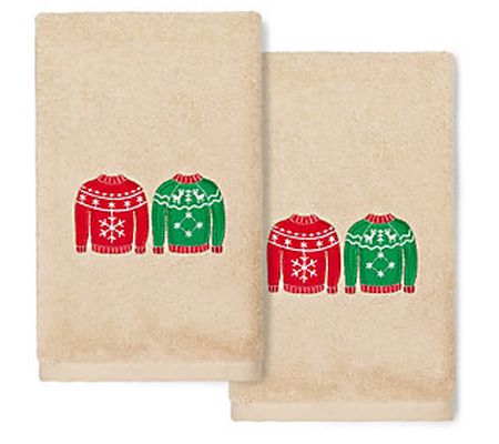 Linum Home Textiles Christmas Sweaters 2-Piec e Hand Towels