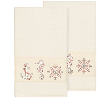 Linum Home Textiles Easton 2PC Embellished Bath Towel Set