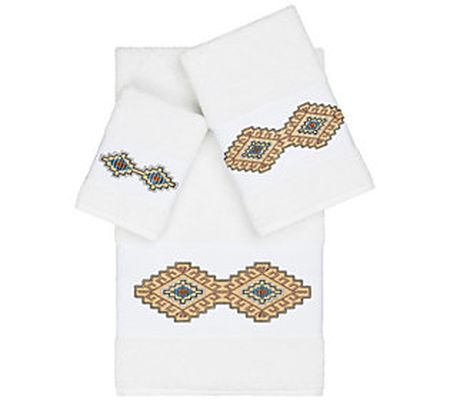 Linum Home Textiles Gianna 3PC Embellished Towe l Set