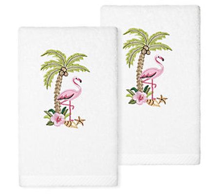 Linum Home Textiles Set of 2 "Flora" Embroidere d Hand Towels