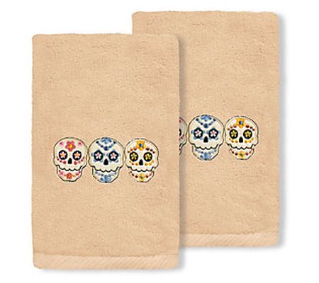 Linum Home Textiles Skulls - Embroidered Luxury 100% Turkish