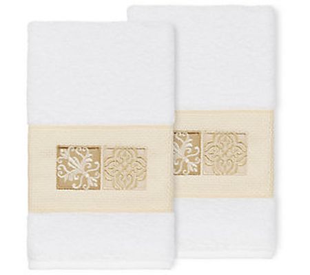 Linum Home Textiles Vivian 2pc Embellished Hand Towel Set