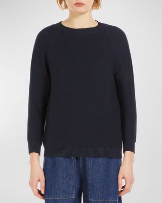 Linz Crewneck Raglan-Sleeve Sweater