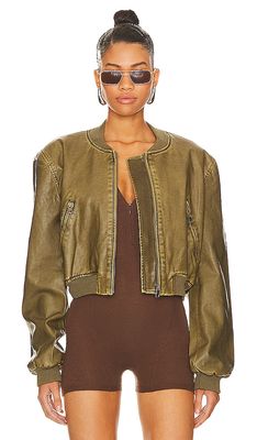 LIONESS Allure Bomber in Olive