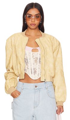 LIONESS Allure Bomber in Yellow
