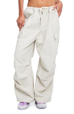 LIONESS Drawstring Baggy Utility Pants in Stone