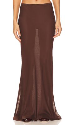 LIONESS Endless Maxi Skirt in Chocolate