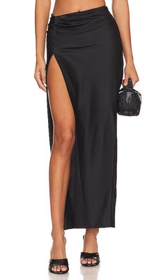 LIONESS Mariah Maxi Skirt in Black