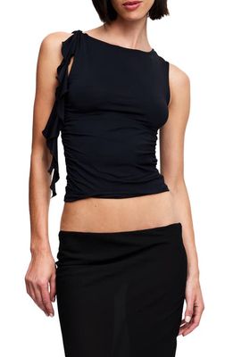 LIONESS Rendezvous Ruffle Top in Licorice