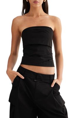 LIONESS Smokeshow Strapless Crop Top in Onyx