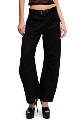LIONESS Vice Low Rise Wide Leg Cargo Pants in Onyx