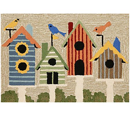 Liora Manne Frontporch Birdhouses In/Out Rug 20 "x30"