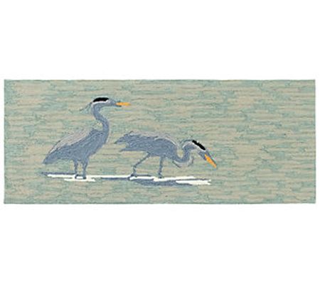 Liora Manne Frontporch Blue Heron In-Out Rug Lake 24 x 60