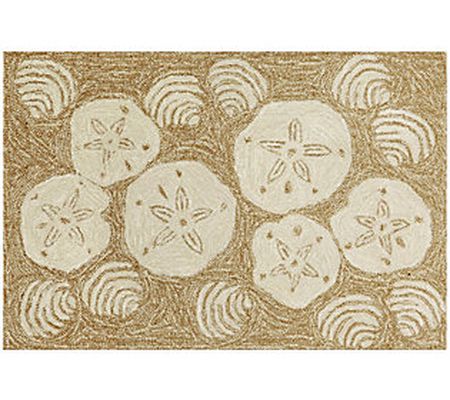 Liora Manne Frontporch Shell Toss In/Out Rug Na tural 20" x 30"