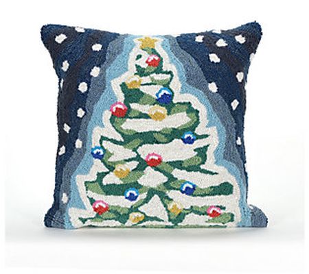 Liora Manne Frontporch Xmas Tree Pillow Midnigh t 18" Square