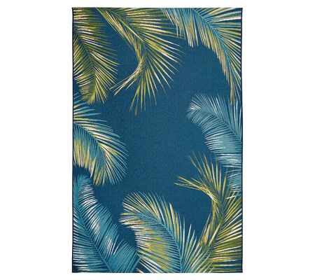 Liora Manne Marina Palm In/Outdoor Rug Navy 4'1 0 x 7'6