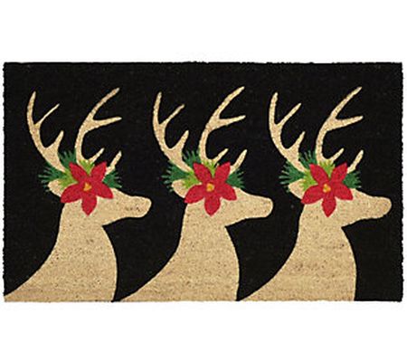 Liora Manne Natura Deer Mat Black 18" x 30"