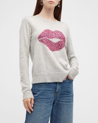 Lip Service Sequin Wool-Cashmere Sweater