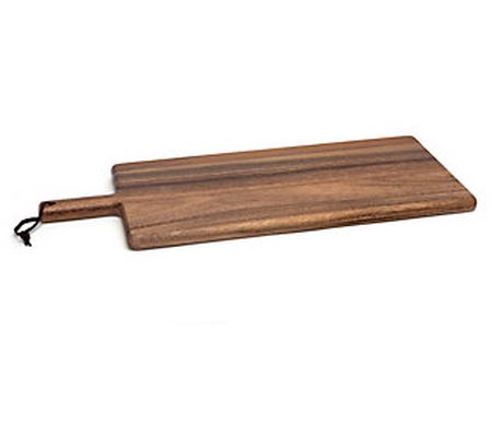 Lipper Acacia Cutting Paddle Board with Leather Tie