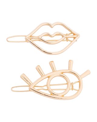 Lips and Lashes Tige Boule Barrettes, Set of 2