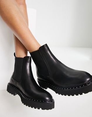 Lipsy leather chelsea boots in black