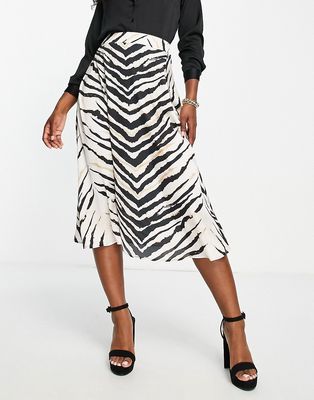 Lipsy midi skirt in zebra print - part of a set-Multi