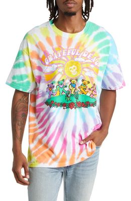 LIQUID BLUE Grateful Dead Sunshine Bears Tie Dye Graphic T-Shirt in Green Multi