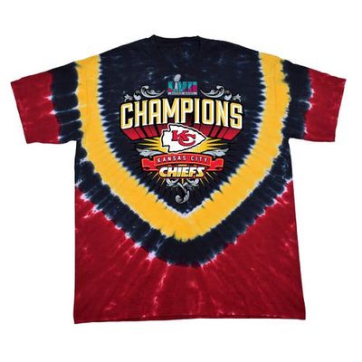 LIQUID BLUE Men's Red Kansas City Chiefs Super Bowl LVII Champions Shield Tie-Dye T-Shirt