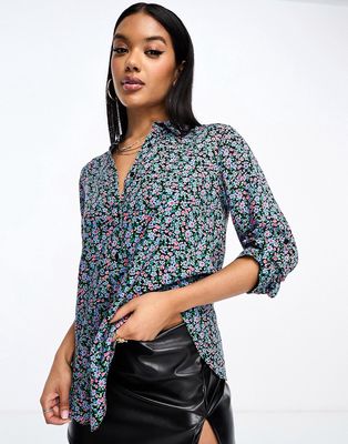 Liquorish multicolor floral shirt with long sleeves