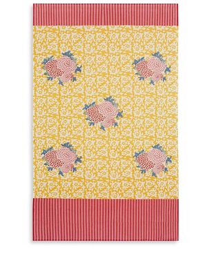 Lisa Corti Arabesque Corolla floral-print beach towel - Yellow