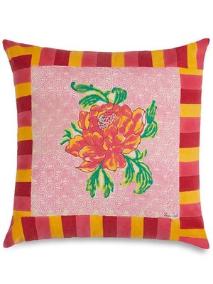 Lisa Corti Camelia Magenta floral-print cushion - Pink